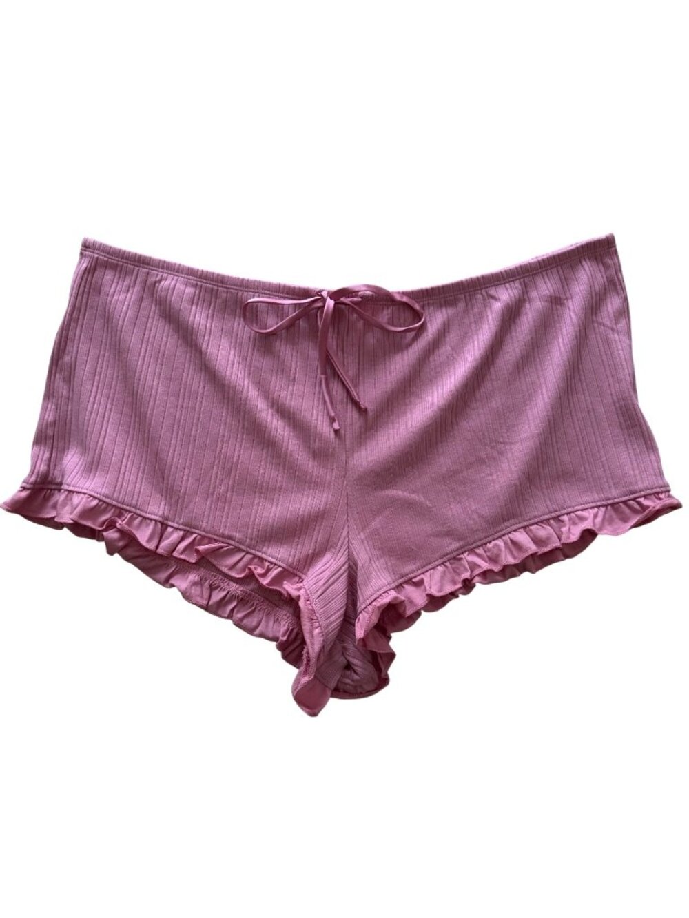 Victoria's Secret Sleep Shorts-XL-Pink Ruffle Trim Drawstring Closure 24536215